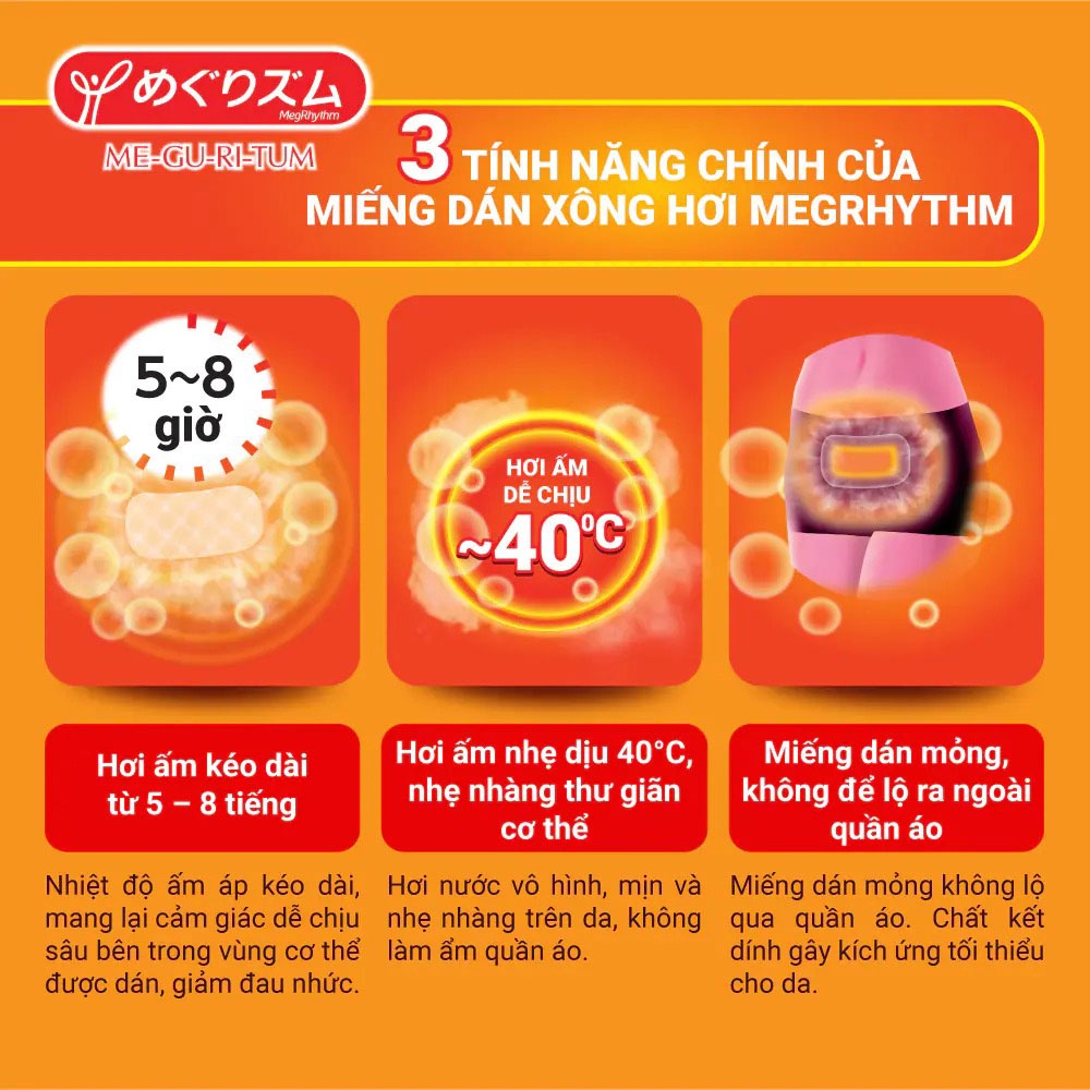 [QUÀ TẶNG KHÔNG BÁN] Megrhythm Steam Thermo Patch For Abdomen 1 Pieces