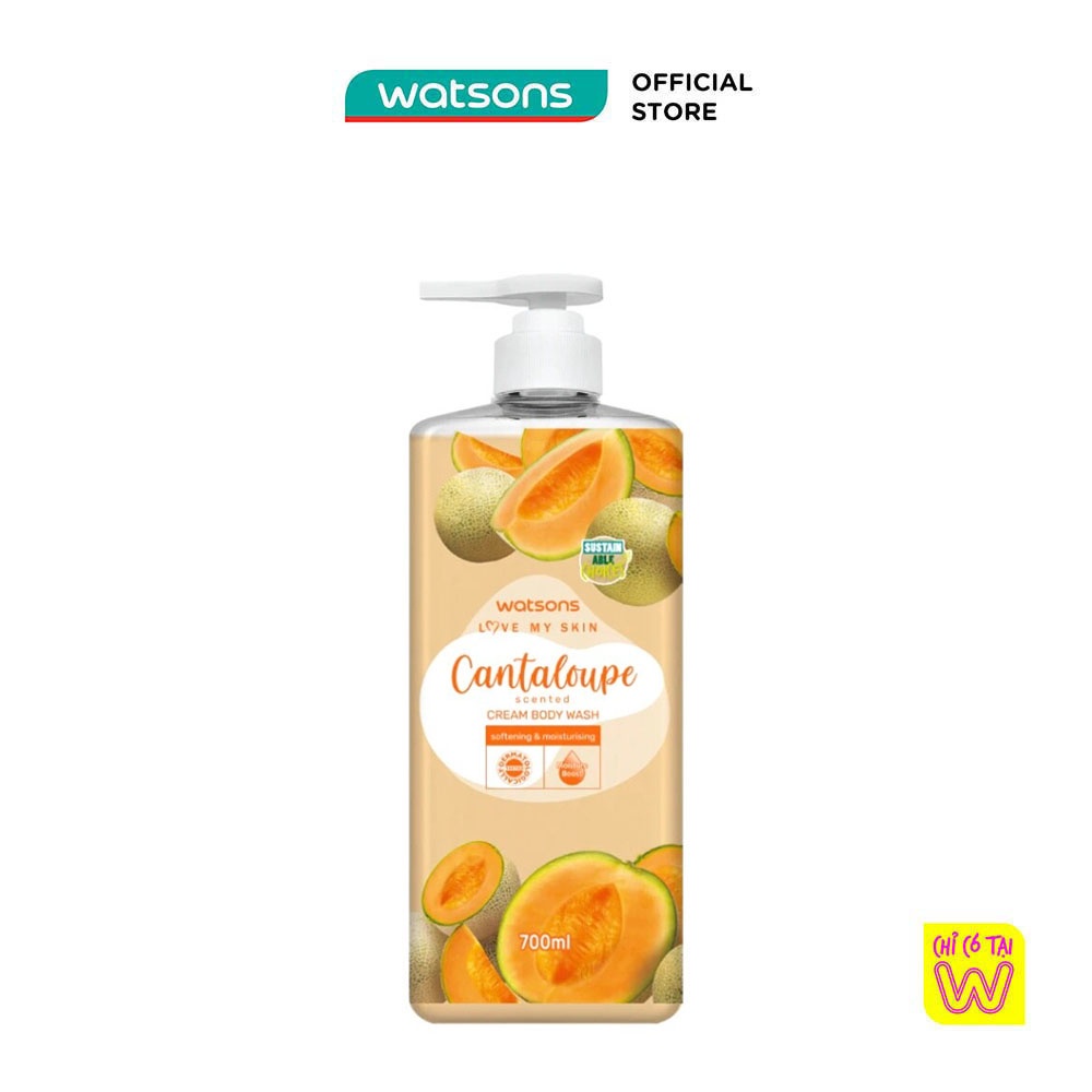 Kem Tắm Watsons Love My Skin Cantaloupe Scented Cream Body Wash 700ml