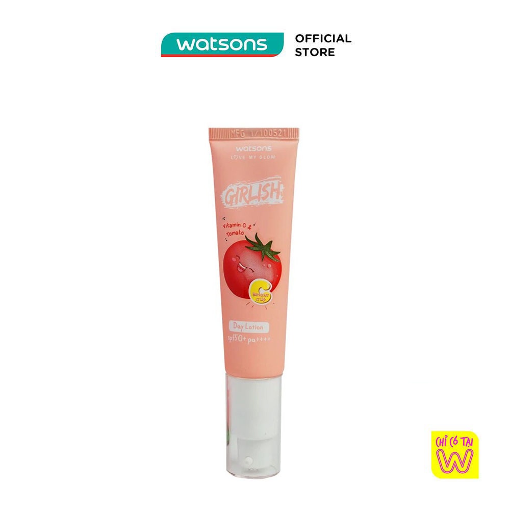 Dưỡng Da Watsons Girlish Vitamin C Tomato SPF50+ PA++++ 30ml