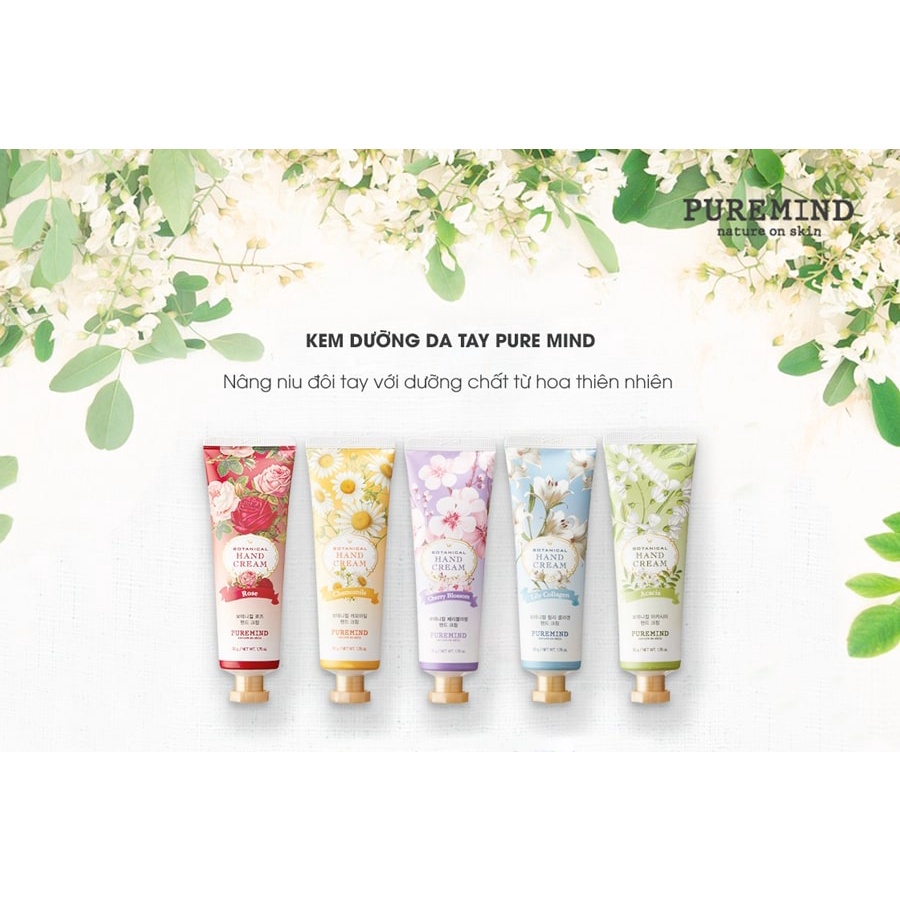 Kem Dưỡng Da Tay Pure Mind Botanical Lily Collagen Moisturizes & Smoothes Hand Cream 50ml