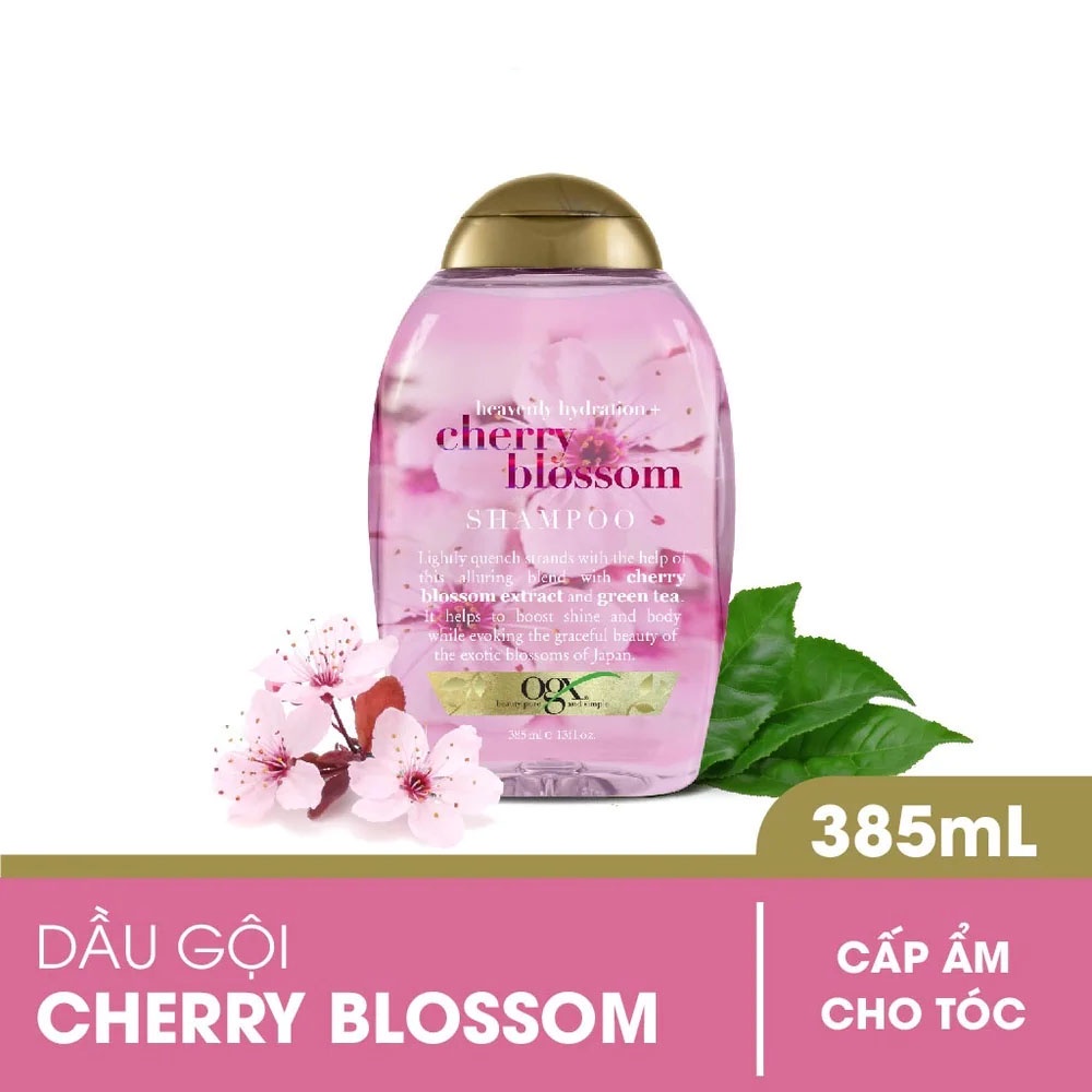 Dầu Gội OGX Heavenly Hydration Chiết Xuất Hoa Anh Đào Phục Hồi Cấp Ẩm Cho Tóc 385ml