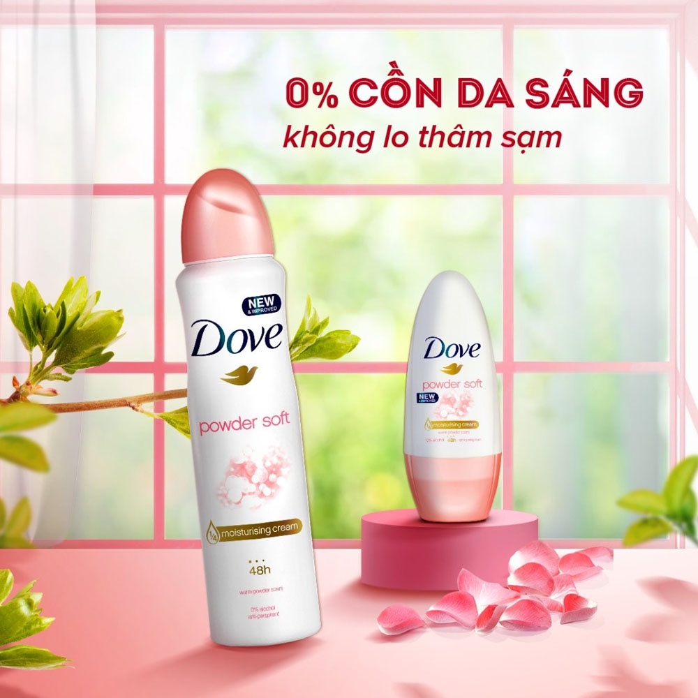 Xịt Khử Mùi Dove Powder Soft Mềm Mịn Hương Phấn Thơm 150ml