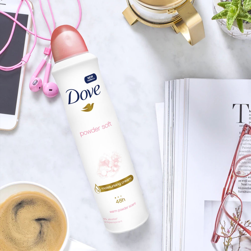 Xịt Khử Mùi Dove Powder Soft Mềm Mịn Hương Phấn Thơm 150ml
