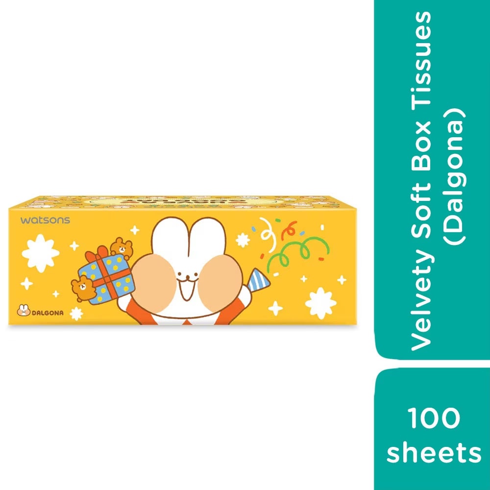 Khăn Giấy Hộp Watsons Velvety Soft Box Tissues (Dalgona) 3ply x 100sheets