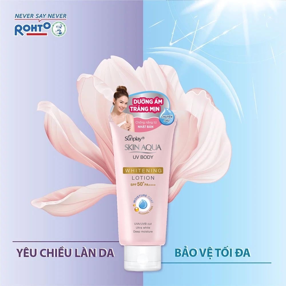 Chống Nắng Sunplay Skin Aqua UV Body Whitening Body Lotion Dưỡng Ẩm Trắng Mịn SPF50+ PA++++ 150g