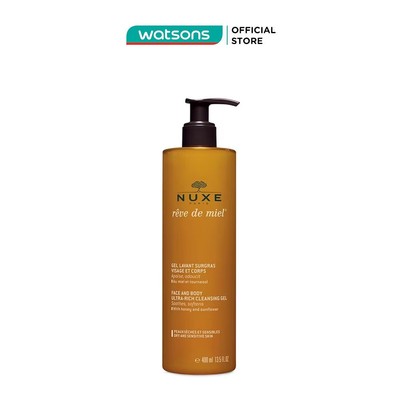 Gel Tắm Và Rửa Mặt Nuxe Chiết Xuất Mật Ong Reve De Miel Face and Body Ultra Rich Cleansing Gel 400ml