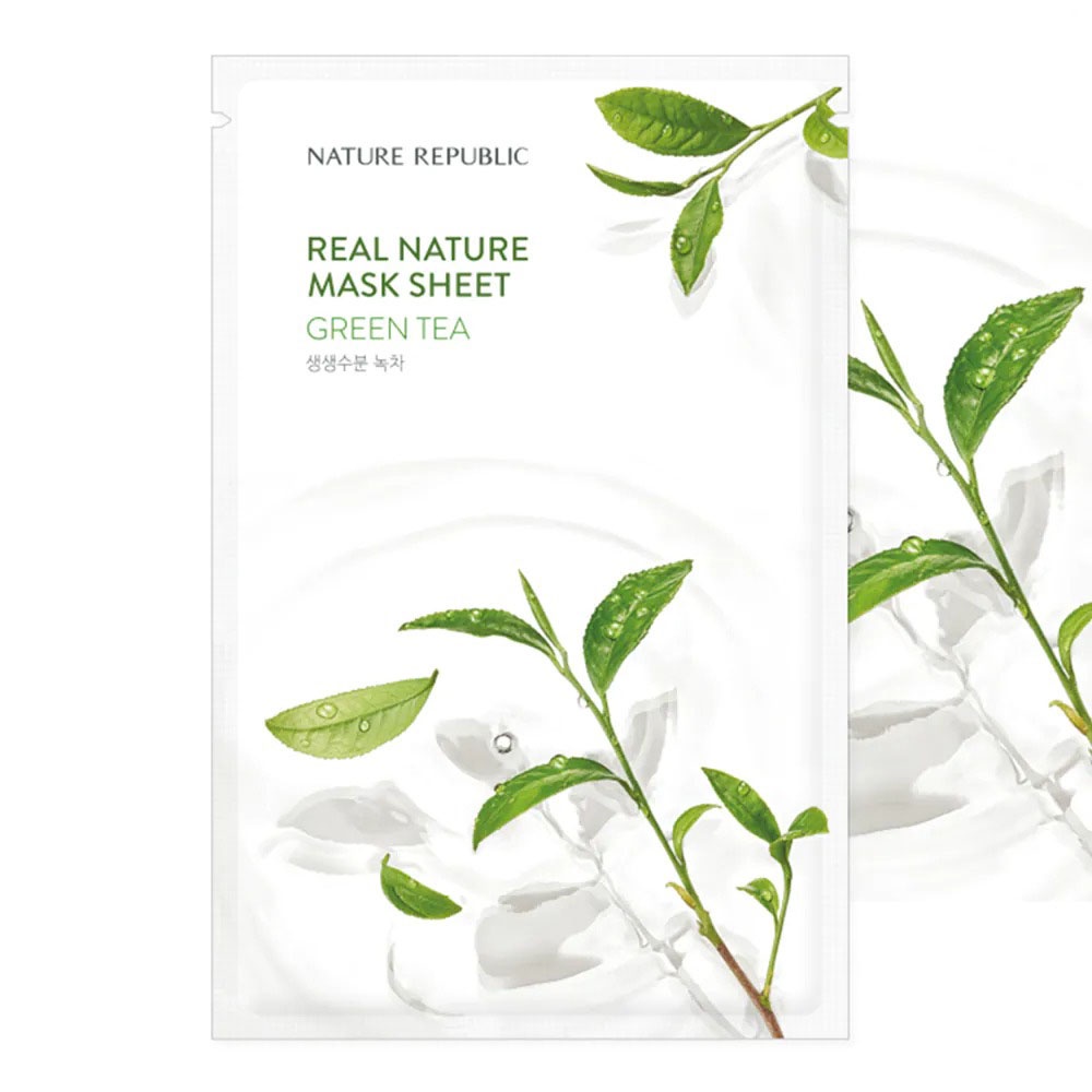 Mặt Nạ Giấy Nature Republic Chiết Xuất Trà Xanh Tự Nhiên Real Nature Green Tea Mask 23ml