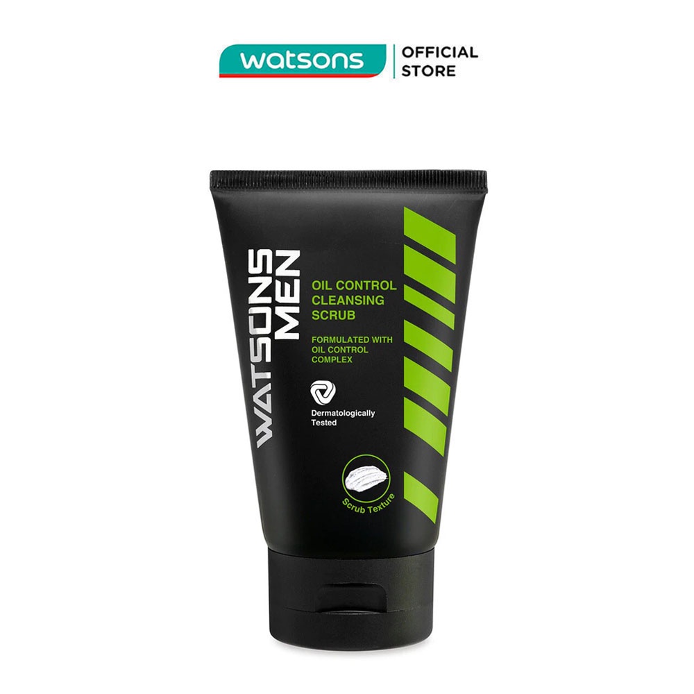 Tẩy Tế Bào Da Mặt Watsons Men Oil Control Cleansing Scrub Kiểm Soát Dầu 100g