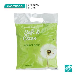 Bông Tẩy Trang Tròn Watsons Round Balls 100 Miếng/gói