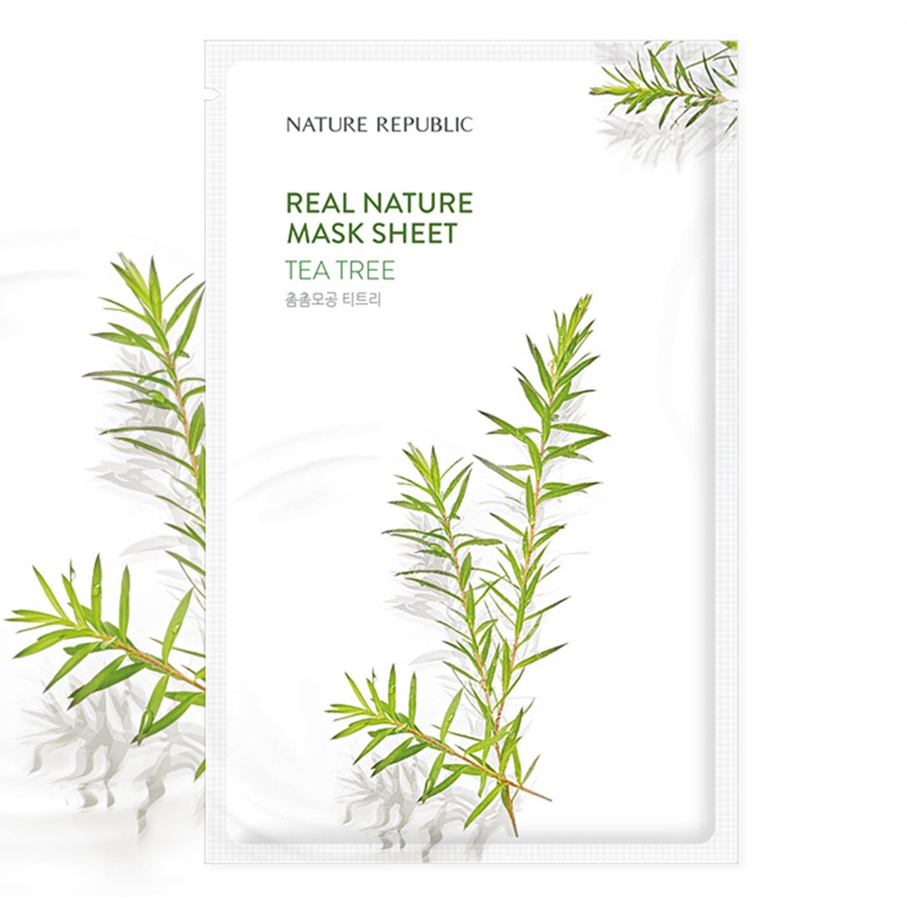 [Mã FMCGWA101 giảm 8% đơn 250K] Mặt Nạ Giấy Nature Republic Chiết Xuất Tràm Trà Tự Nhiên Real Nature Tea Tree Mask 23ml