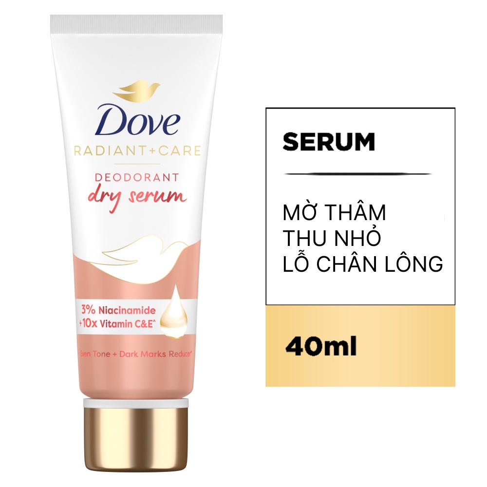 Kem Khử Mùi Dove Dry Serum Collagen & Vitamin E Dưỡng Sáng & Thu Nhỏ Chân Lông 40ml