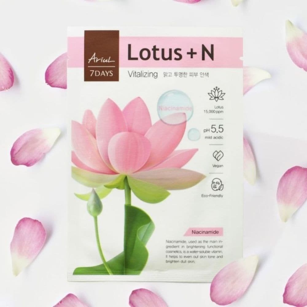 [Mã FMCGWA101 giảm 8% đơn 250K] Mặt Nạ Ariul 7Days Lotus + Niacinamide Hoa Sen Sáng Mịn Da & Đầy Sức Sống 23ml