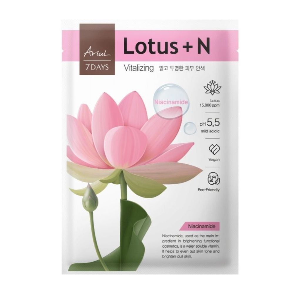 [Mã FMCGWA101 giảm 8% đơn 250K] Mặt Nạ Ariul 7Days Lotus + Niacinamide Hoa Sen Sáng Mịn Da & Đầy Sức Sống 23ml