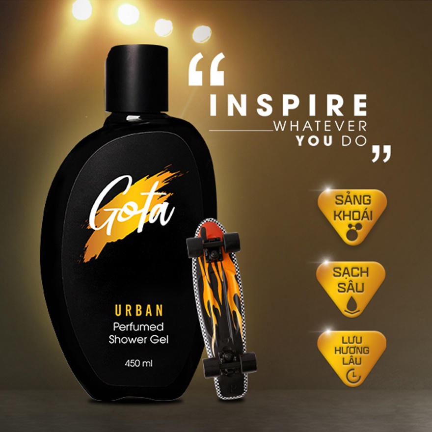 [Mã FMCGWA101 giảm 8% đơn 250K] Sữa Tắm Gota Urban Perfurmed Shower Gel For Men Hương Thời Thượng 420ml