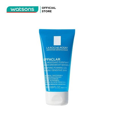 Gel Rửa Mặt Tạo Bọt La Roche-Posay Effaclar Cho Da Dầu Nhạy Cảm 50ml