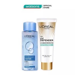 Combo kem chống nắng & nước tẩy trang LOreal travel size
