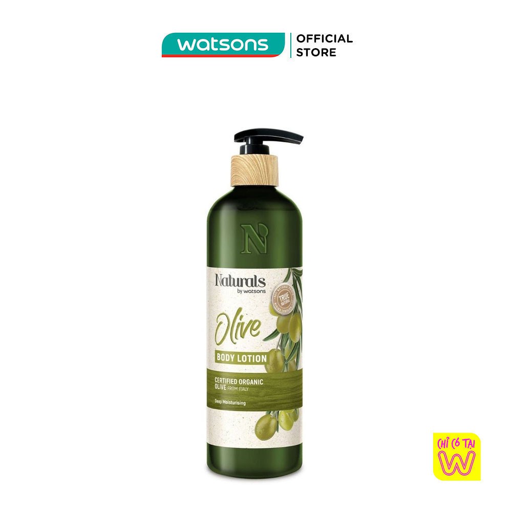 [Mã FMCGWA101 giảm 8% đơn 250K] Sữa Dưỡng Thể Naturals By Watsons True Natural Chiết Xuất Olive 490ml