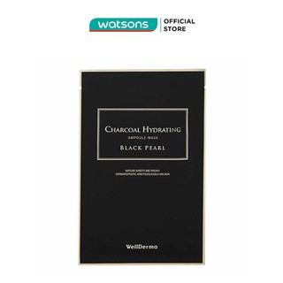 Mặt Nạ WellDerma Charcoal Hydrating Ampoule Mask Black Pearl Kiểm Soát Bã Nhờn 25ml