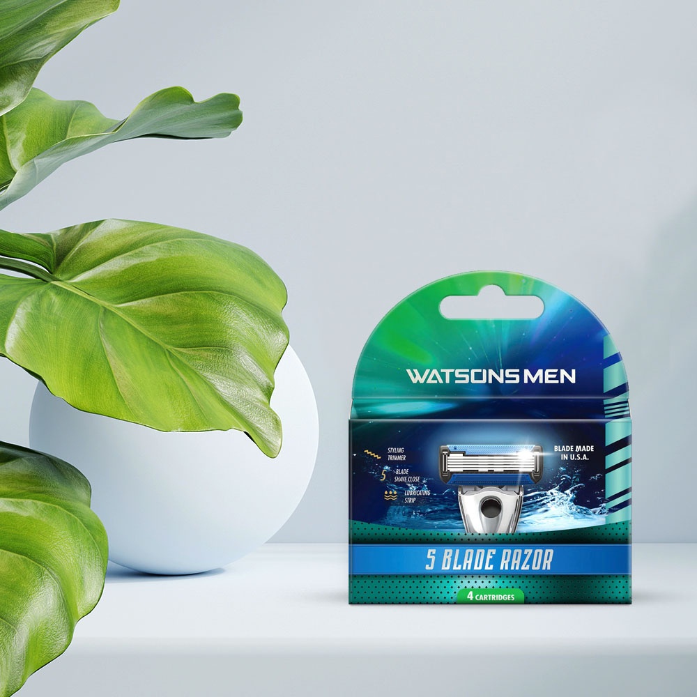 Lưỡi Cạo Năm Đầu Watsons 5-Blade Cho Nam 4Cái
