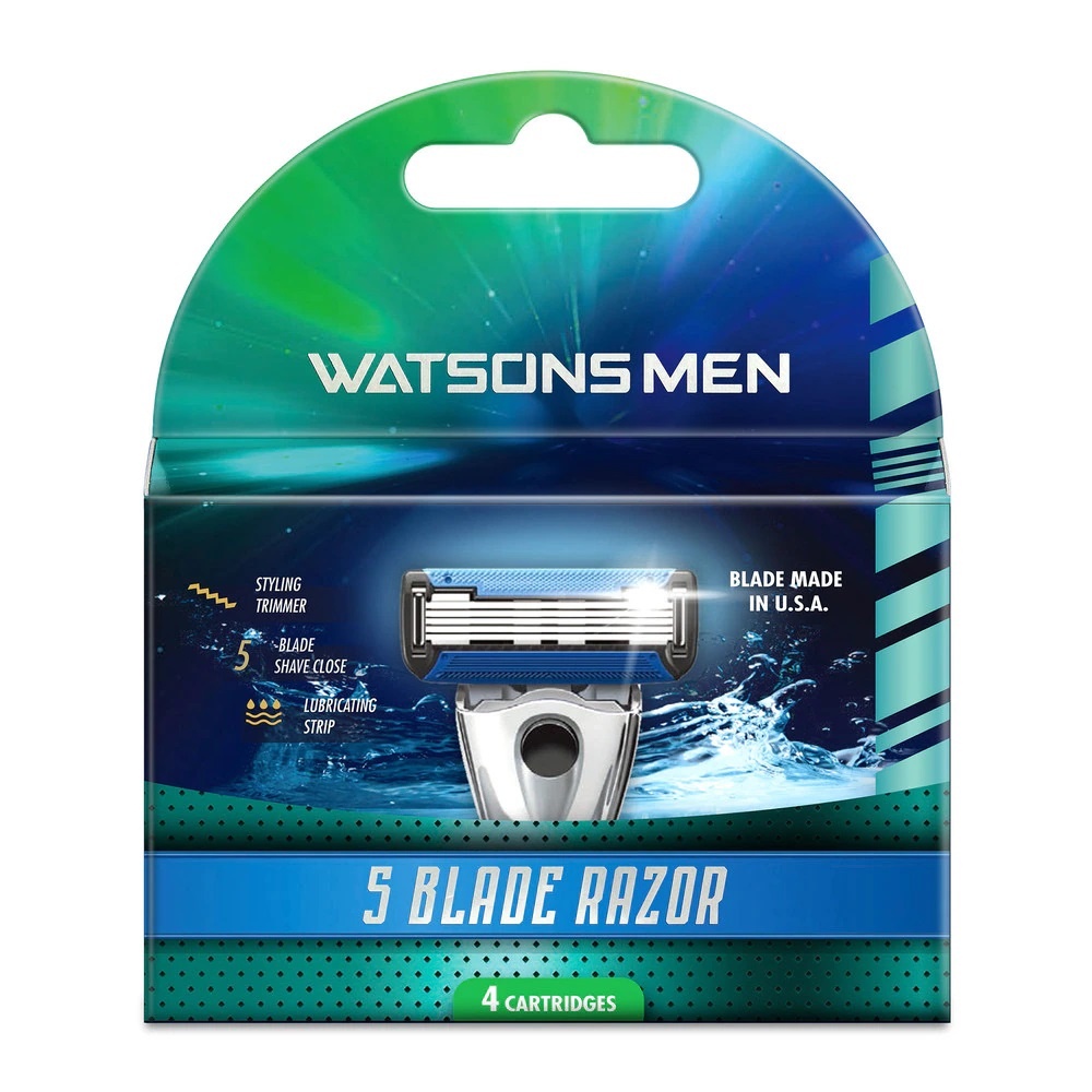 Lưỡi Cạo Năm Đầu Watsons 5-Blade Cho Nam 4Cái