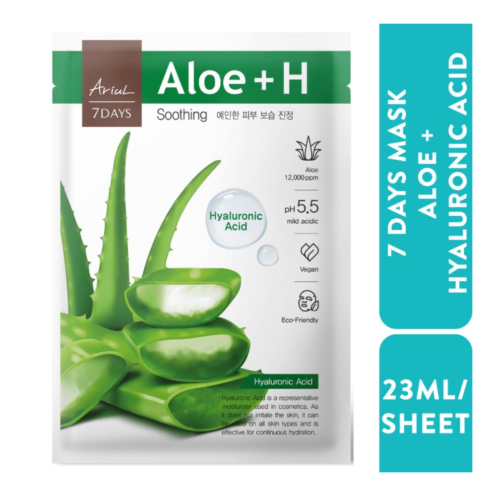 [Mã FMCGWA101 giảm 8% đơn 250K] Mặt Nạ Ariul 7Days Aloe + Hyaluronic Acid Lô Hội Làm Dịu Da Tức Thì 23ml