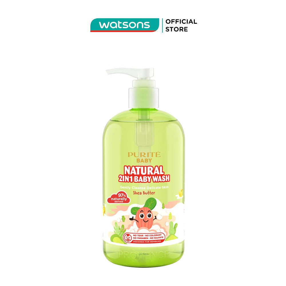 Sữa Tắm Gội Purité Baby Natural Shea Butter Bơ Đậu Mỡ 500ml