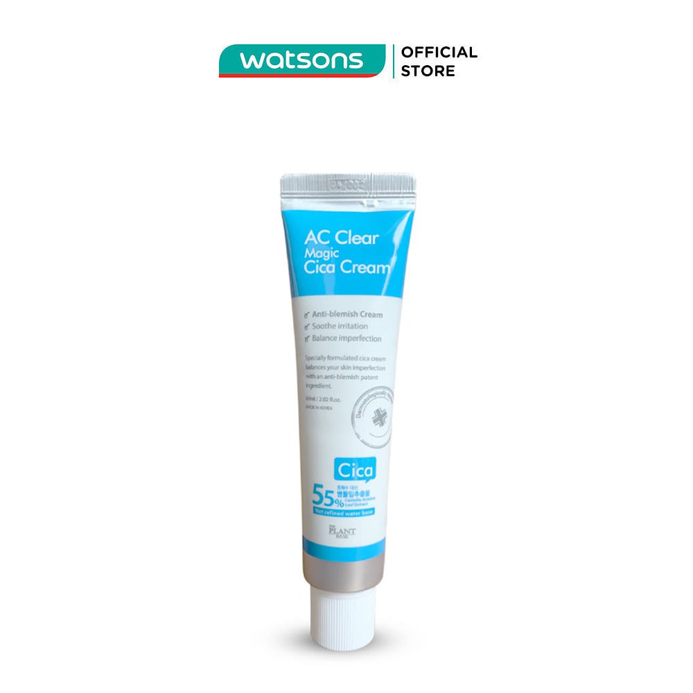 Kem Phục Hồi Da The Plant Base AC Clear Magic Cica Cream Dành Cho Da Mụn 60ml