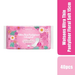 Băng Vệ Sinh Hằng Ngày Watsons Ultra Thin Pantyliner Floral Cottony Soft Hương Hoa 15cm 40 Miếng