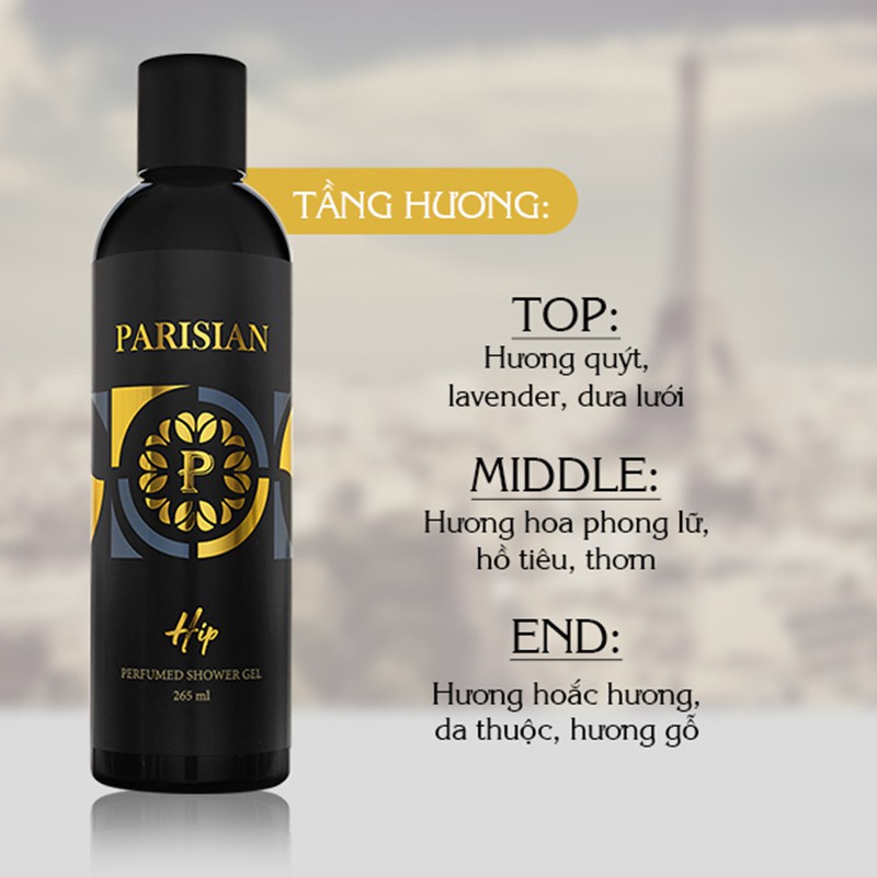 [Mã FMCGWA101 giảm 8% đơn 250K] Sữa Tắm Nước Hoa Nam Parisian Perfumed Shower Gel Hip For Him 265ml