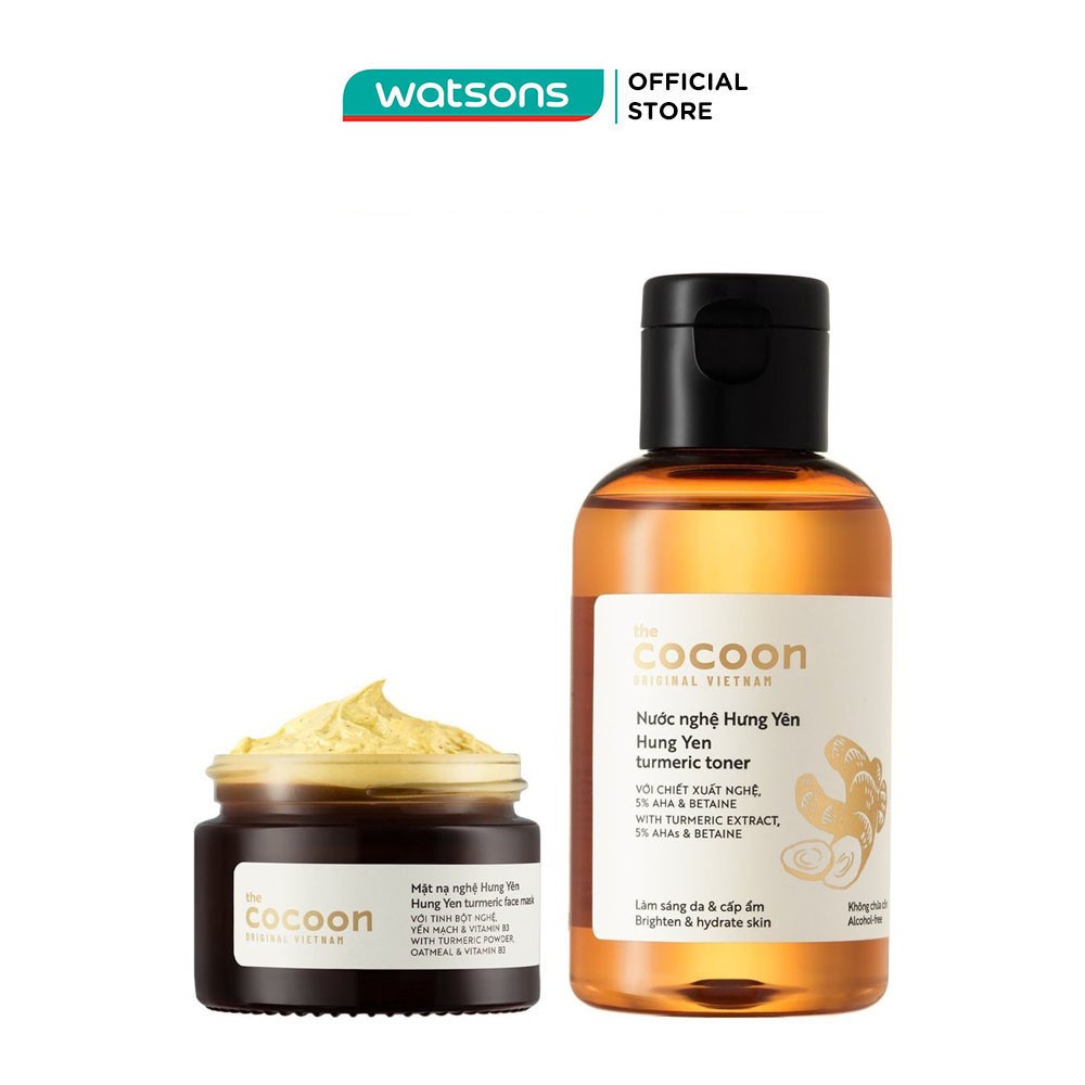 Combo Cocoon Nghệ Hưng Yên (Nước Cân Bằng Nghệ 140ml + Mặt Nạ Nghệ 30ml)