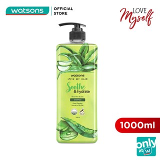 Dầu Gội Watsons Love My Hair Aloe Vera & Lilac Shampoo Cấp Nước Dành Cho Tóc Thường Và Dầu 1000ml