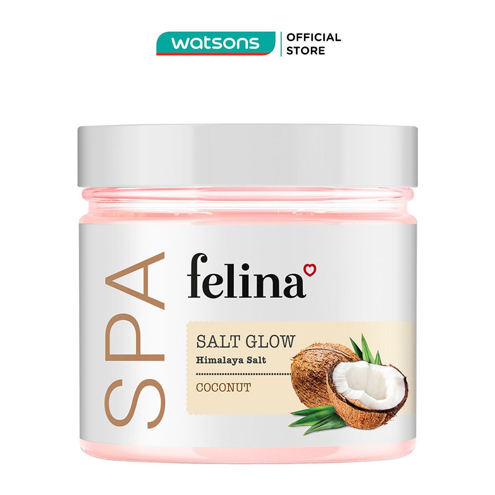 [Mã FMCGWA101 giảm 8% đơn 250K] Muối Tắm Felina Salt Coconut Tẩy Tế Bào Da Chiết Xuất Dừa 500g