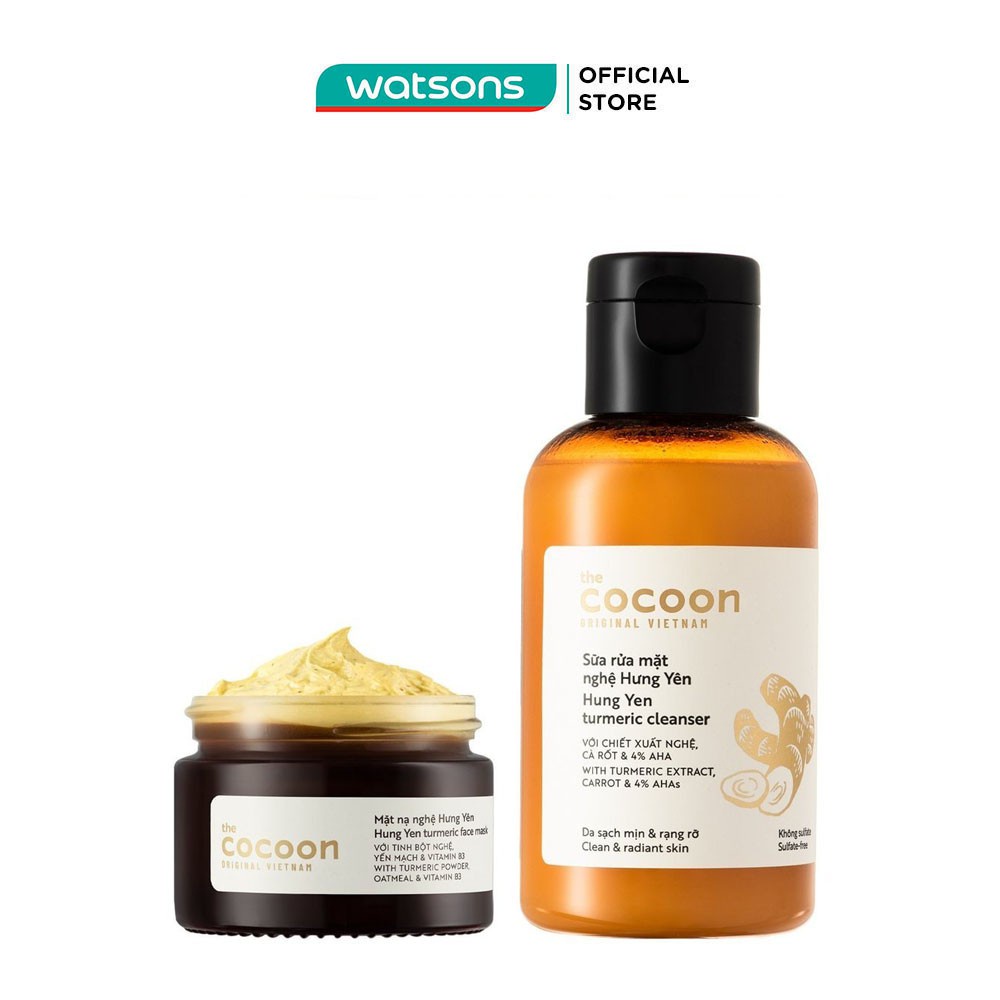Combo Cocoon Nghệ Hưng Yên (Sữa Rửa Mặt Nghệ 140ml +Mặt Nạ Nghệ 30ml)