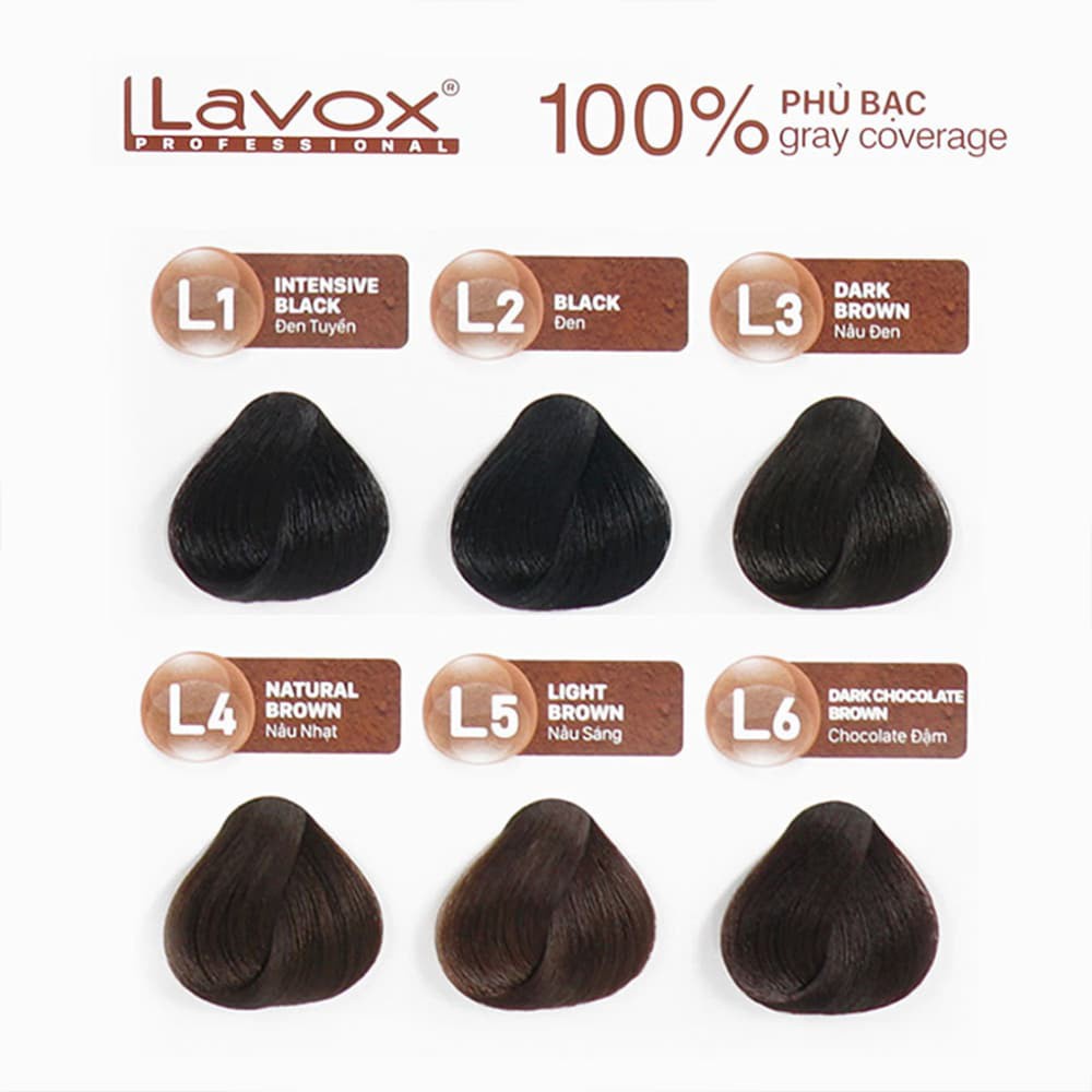 Nhuộm Phủ Bạc Lavox Youth & Color Hair Color Cream 60ml x 2