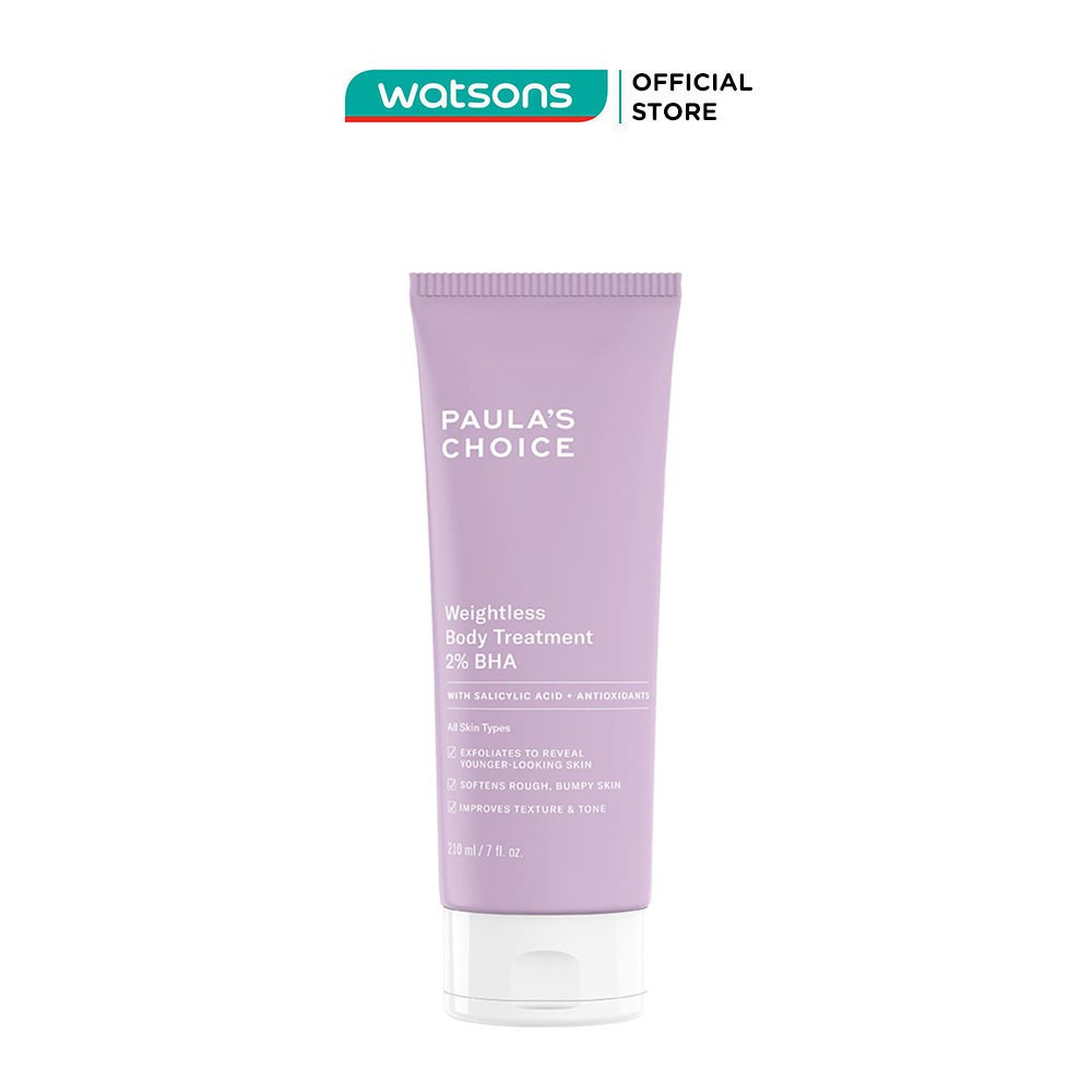 Kem Dưỡng Thể Paula's Choice Weightless Body Treatment 2% BHA Giảm Viêm Lỗ Chân Lông 210ml