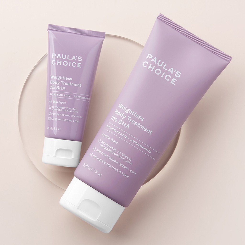 Kem Dưỡng Thể Paula's Choice Weightless Body Treatment 2% BHA Giảm Viêm Lỗ Chân Lông 210ml