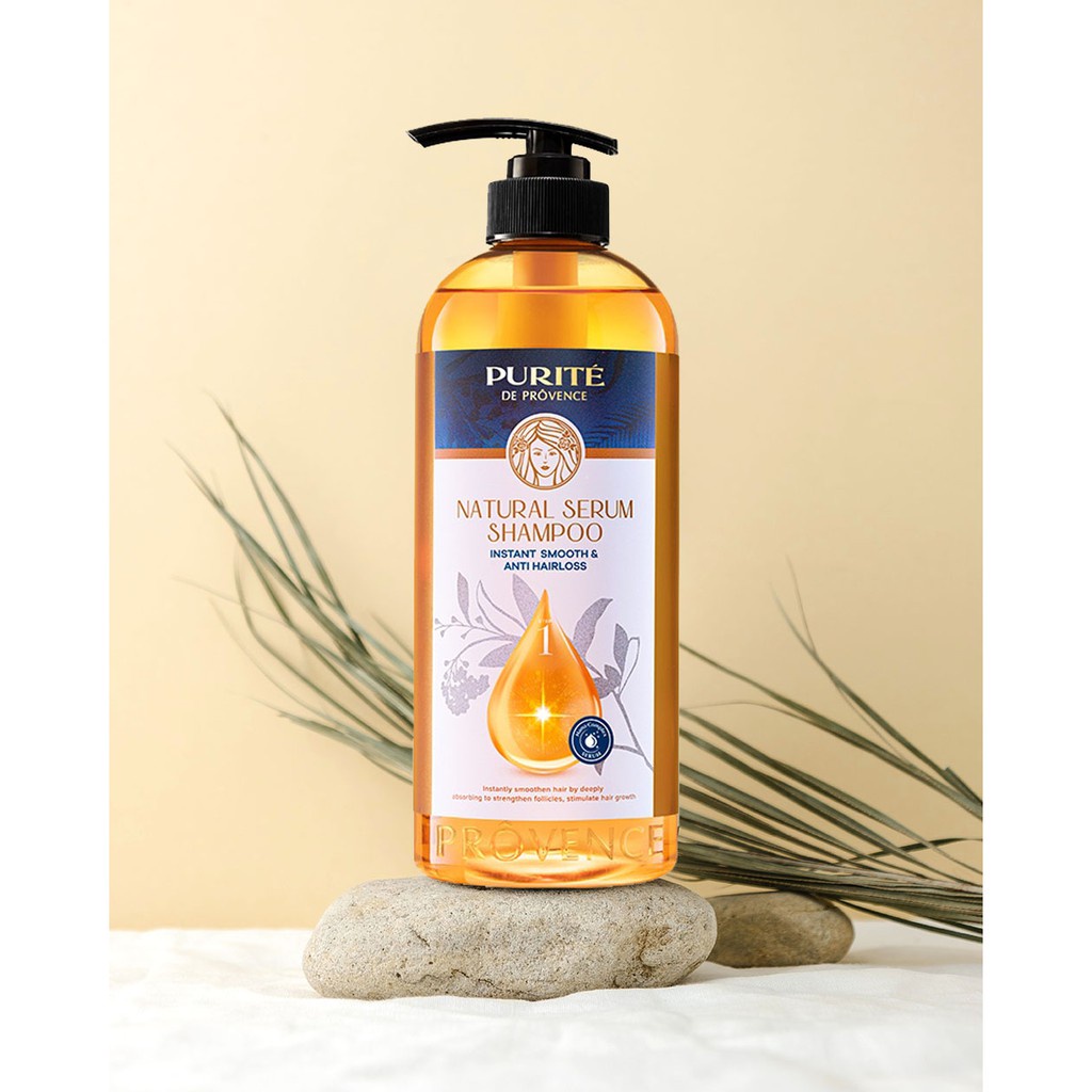 Dầu Gội Purité Natural Serum Instant Smooth & Anti Hairloss Giảm Gãy Rụng 620ml