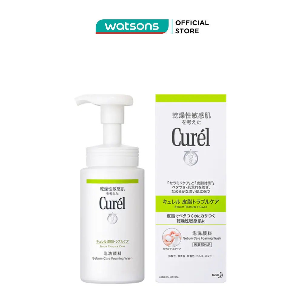 [Mã FMCGWA101 giảm 8% đơn 250K] Sữa Rửa Mặt Dạng Bọt Curél Dành Cho Da Dầu 150ml