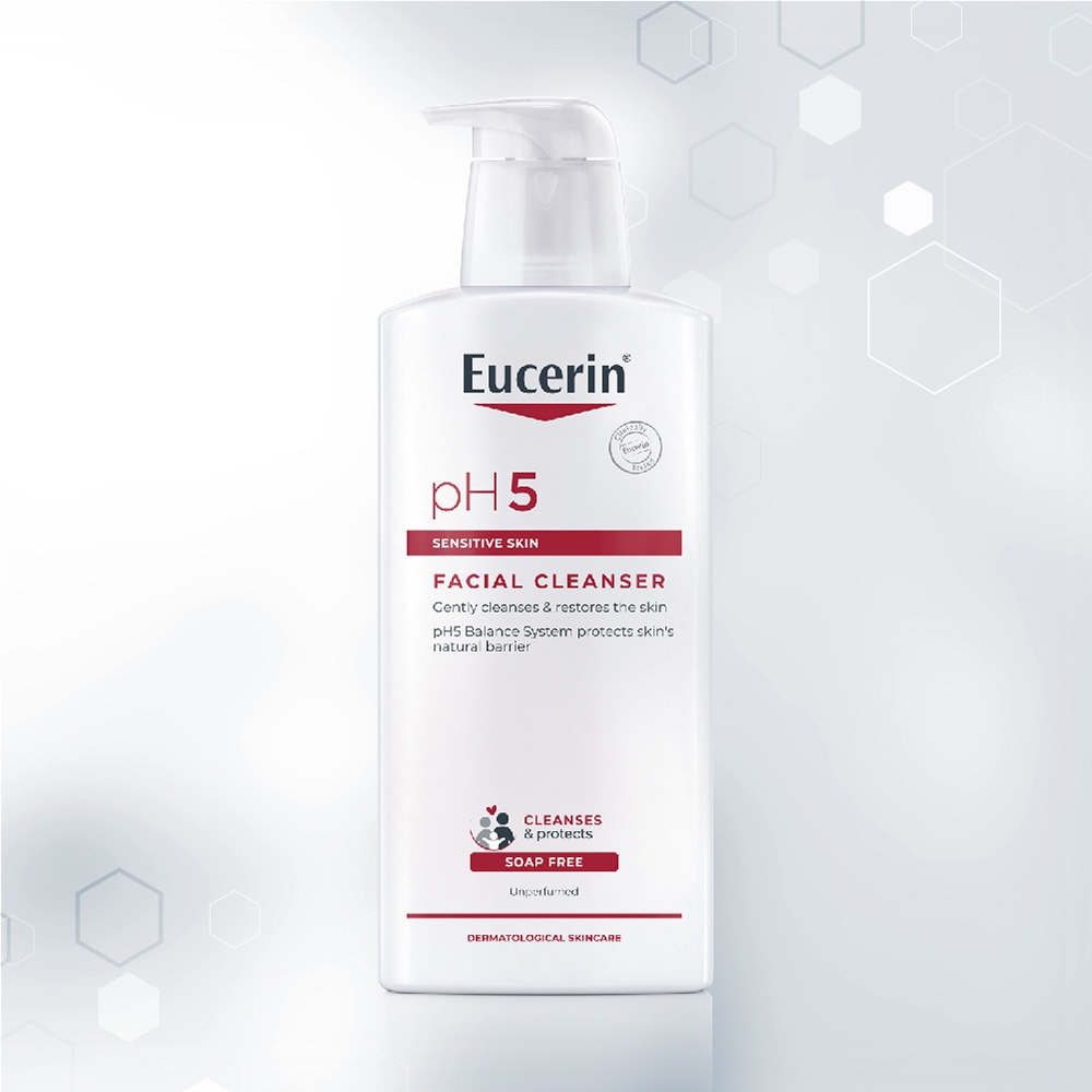 [Mã FMCGWA101 giảm 8% đơn 250K] Sữa Rửa Mặt Eucerin Facial Cleanser pH5 Sensitive Skin Cho Da Nhạy Cảm 400ml