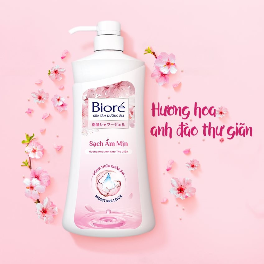 Sữa Tắm Biore Dưỡng Da Hoa Anh Đào 530g