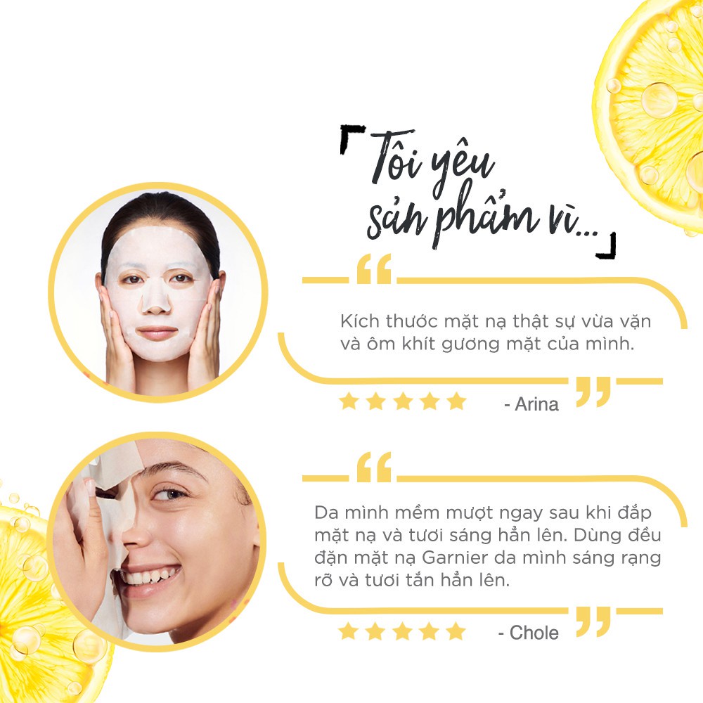 Mặt Nạ Garnier Serum Mask Light Complete White Up Tinh Chất Sữa & Vitamin C Sáng Da 28g