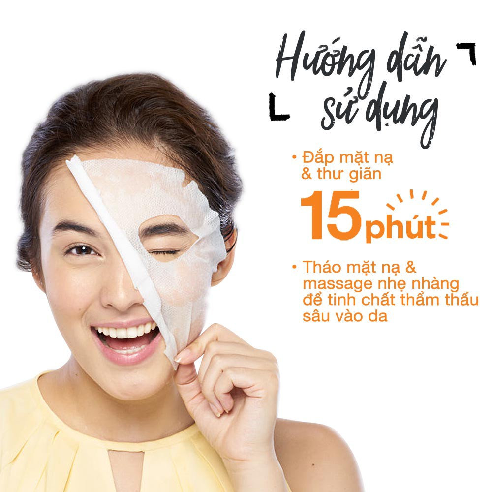 Mặt Nạ Garnier Serum Mask Light Complete White Up Tinh Chất Sữa & Vitamin C Sáng Da 28g