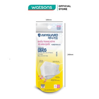  Khẩu Trang 3D Anyguard KF94 Màu Trắng Nhỏ 1 Cái/Túi