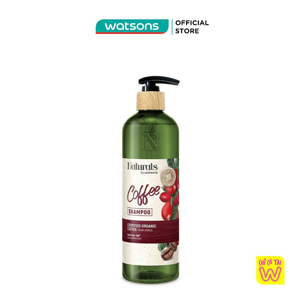 Dầu Gội Naturals By Watsons True Natural Chiết Xuất Coffee 490ml