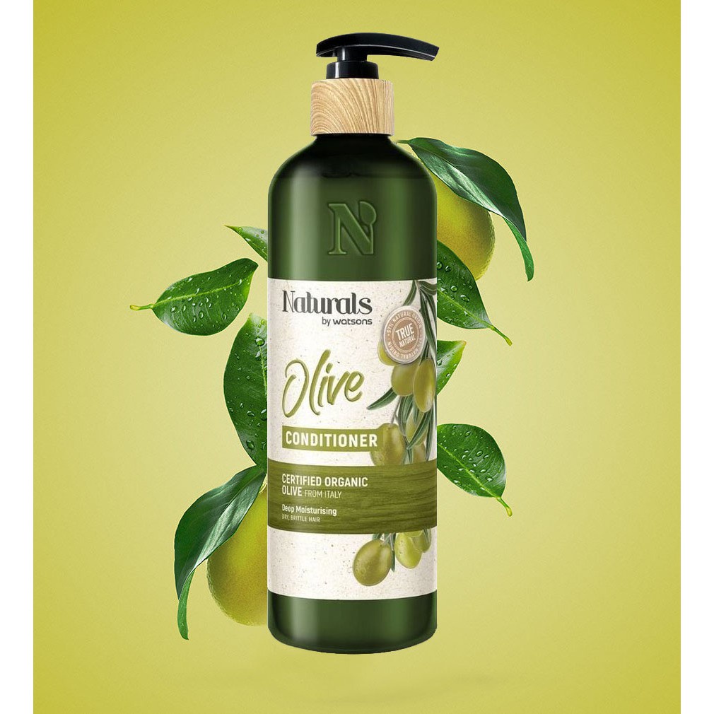 Dầu Xả Naturals By Watsons True Natural Chiết Xuất Olive Dưỡng Ẩm 490ml