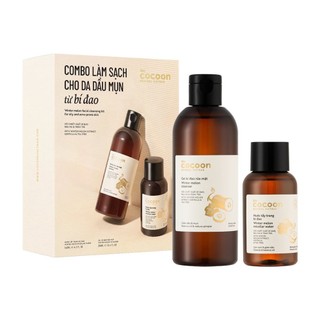 Combo Cocoon Bí Đao Làm Sạch (Gel Bí Đao Rửa Mặt 310ml + Nước Tẩy Trang Bí Đao 140ml)