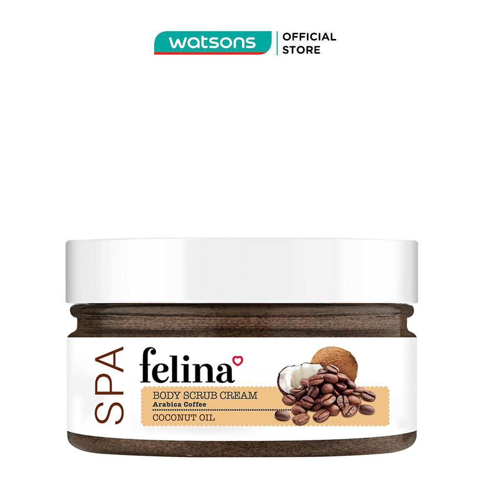 Kem Tẩy Tế Bào Da Felina Body Scrub Cream Hạt Cà Phê Và Tinh Dầu Dừa 220g