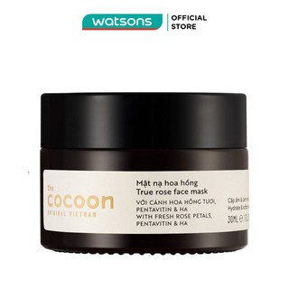 Mặt Nạ Hoa Hồng Cocoon True Rose Face Mask Hydrate & Soften Skin Cấp Ẩm Mềm Da 30ml