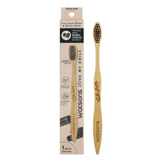 Bàn Chải Watsons Love My Smile Charcoal Bamboo Toothbrush Ultra Soft Thân Thiện Môi Trường 1 Cây