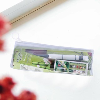 Mini Travel Set - OralCare - (Bàn Chải Đánh Răng Perioe + Kem Đánh Răng Bamboo Salt)